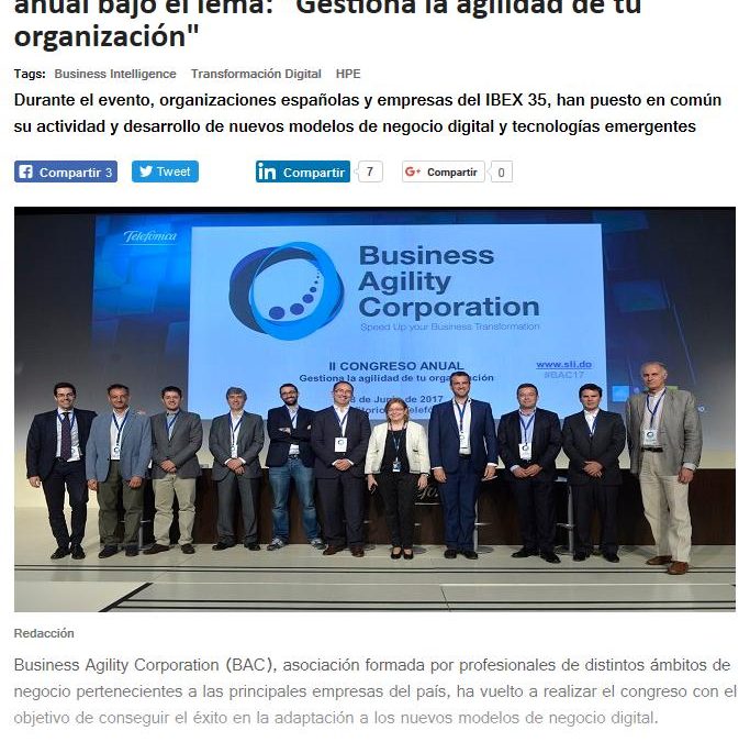 Computer World: Business Agility Corporation celebra su congreso anual bajo el lema: “Gestiona la agilidad de tu organización”